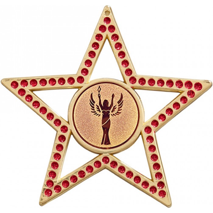 RED STAR MEDAL- 75MM- GOLD, SILVER, BRONZE